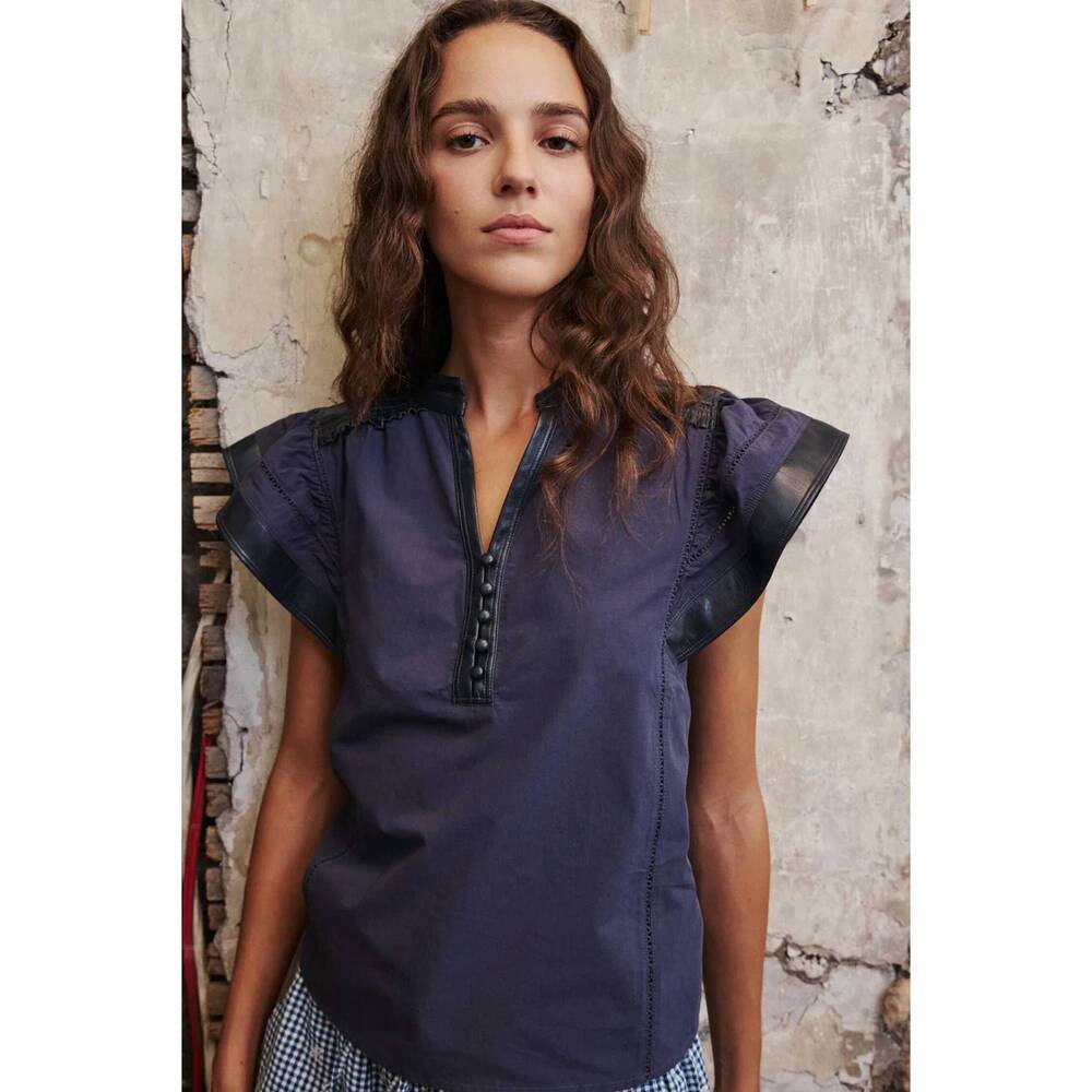 NEW MELISSA NEPTON mana blouse in navy